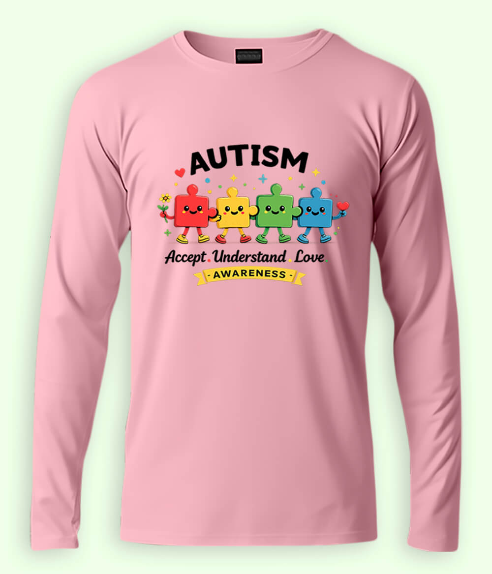 Long Sleeve Autism Accept T-Shirt (Unisex)