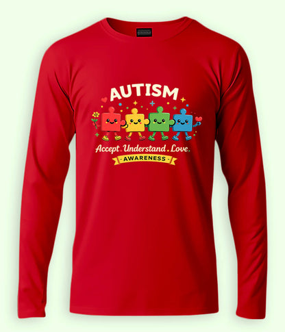 Long Sleeve Autism Accept T-Shirt (Unisex)