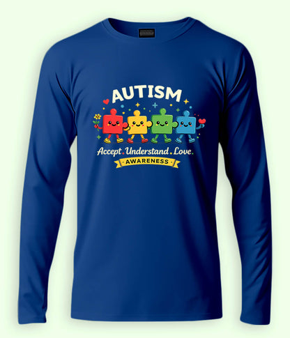 Long Sleeve Autism Accept T-Shirt (Unisex)