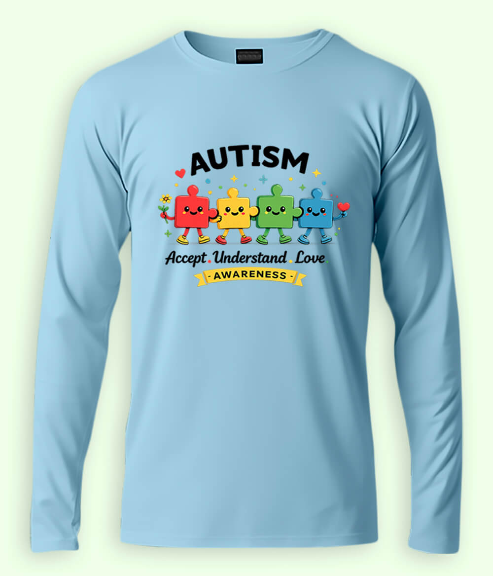 Long Sleeve Autism Accept T-Shirt (Unisex)