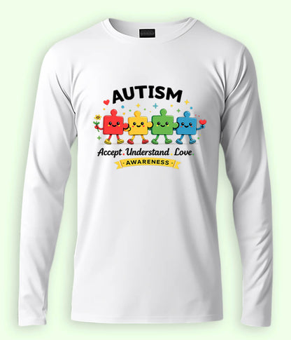 Long Sleeve Autism Accept T-Shirt (Unisex)
