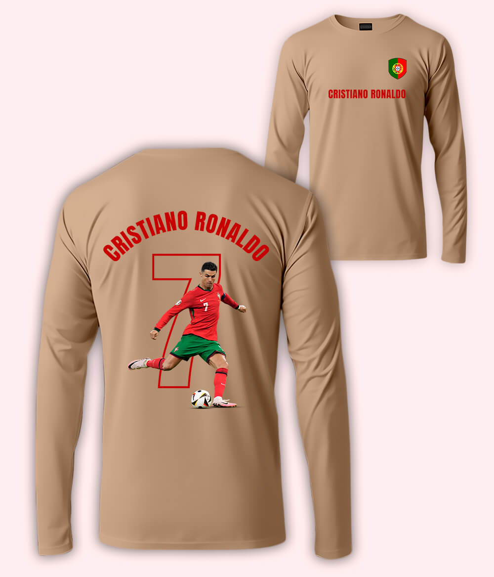 Long Sleeve Cristiano Ronaldo Portugal Football T-Shirt 