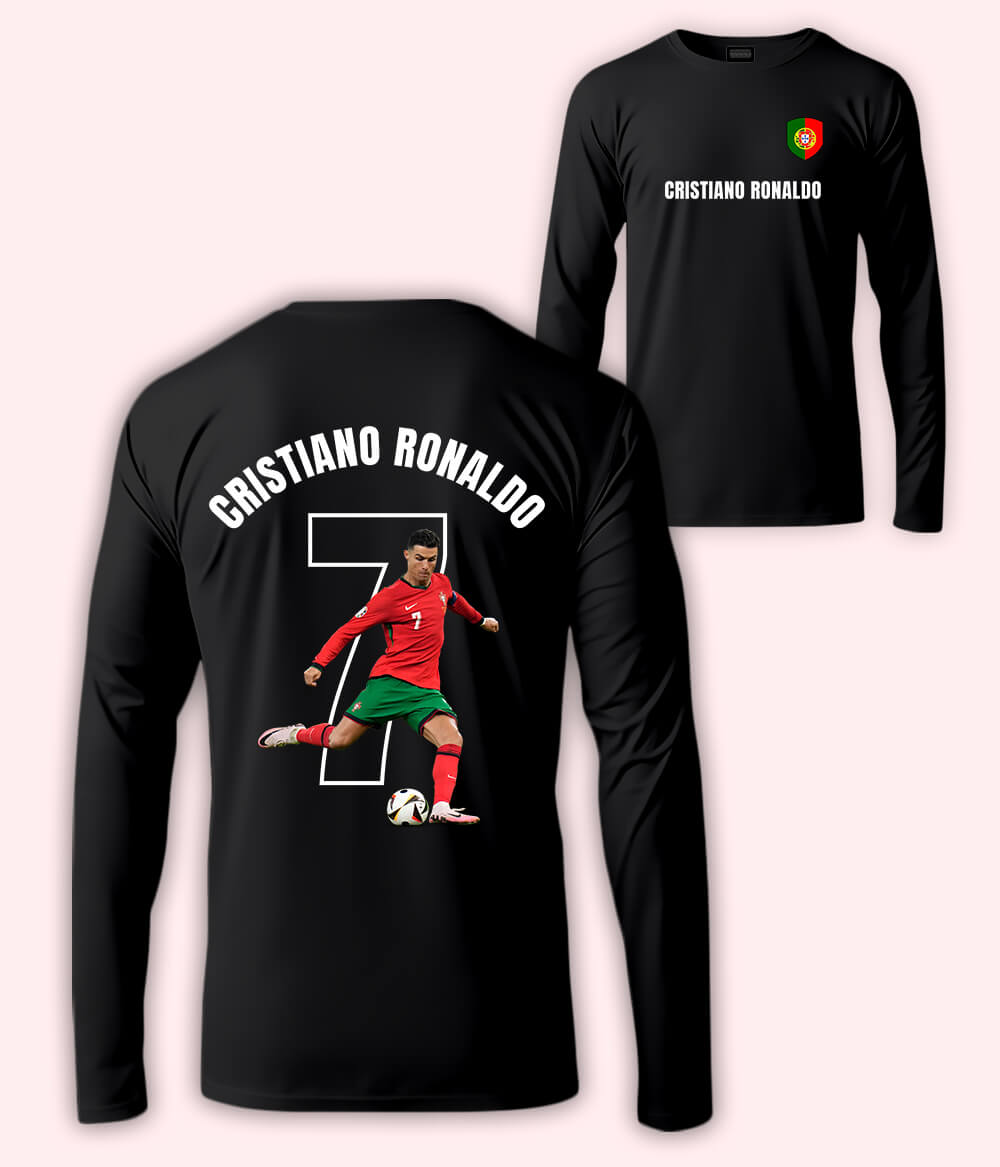 Long Sleeve Cristiano Ronaldo Portugal Football T-Shirt 