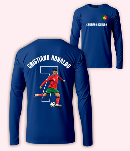 Long Sleeve Cristiano Ronaldo Portugal Football T-Shirt 
