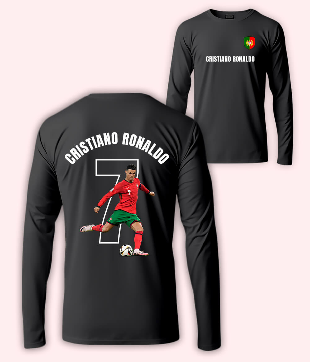 Long Sleeve Cristiano Ronaldo Portugal Football T-Shirt 