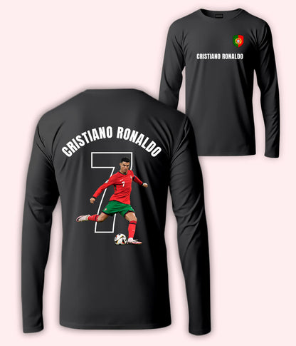 Long Sleeve Cristiano Ronaldo Portugal Football T-Shirt 