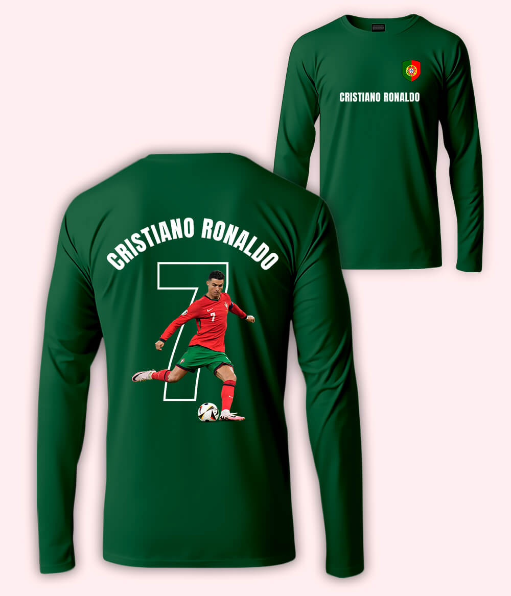 Long Sleeve Cristiano Ronaldo Portugal Football T-Shirt 