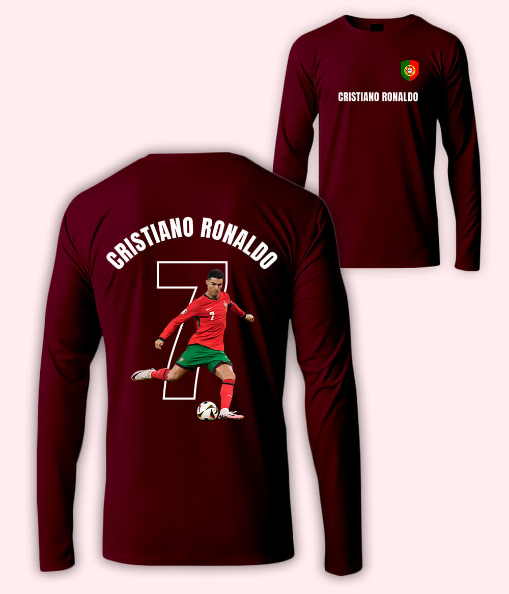 Long Sleeve Cristiano Ronaldo Portugal Football T-Shirt 