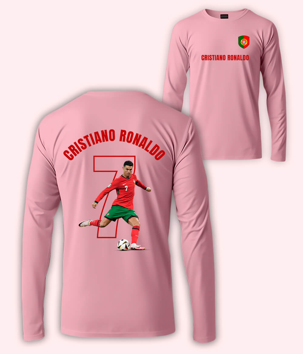 Long Sleeve Cristiano Ronaldo Portugal Football T-Shirt 