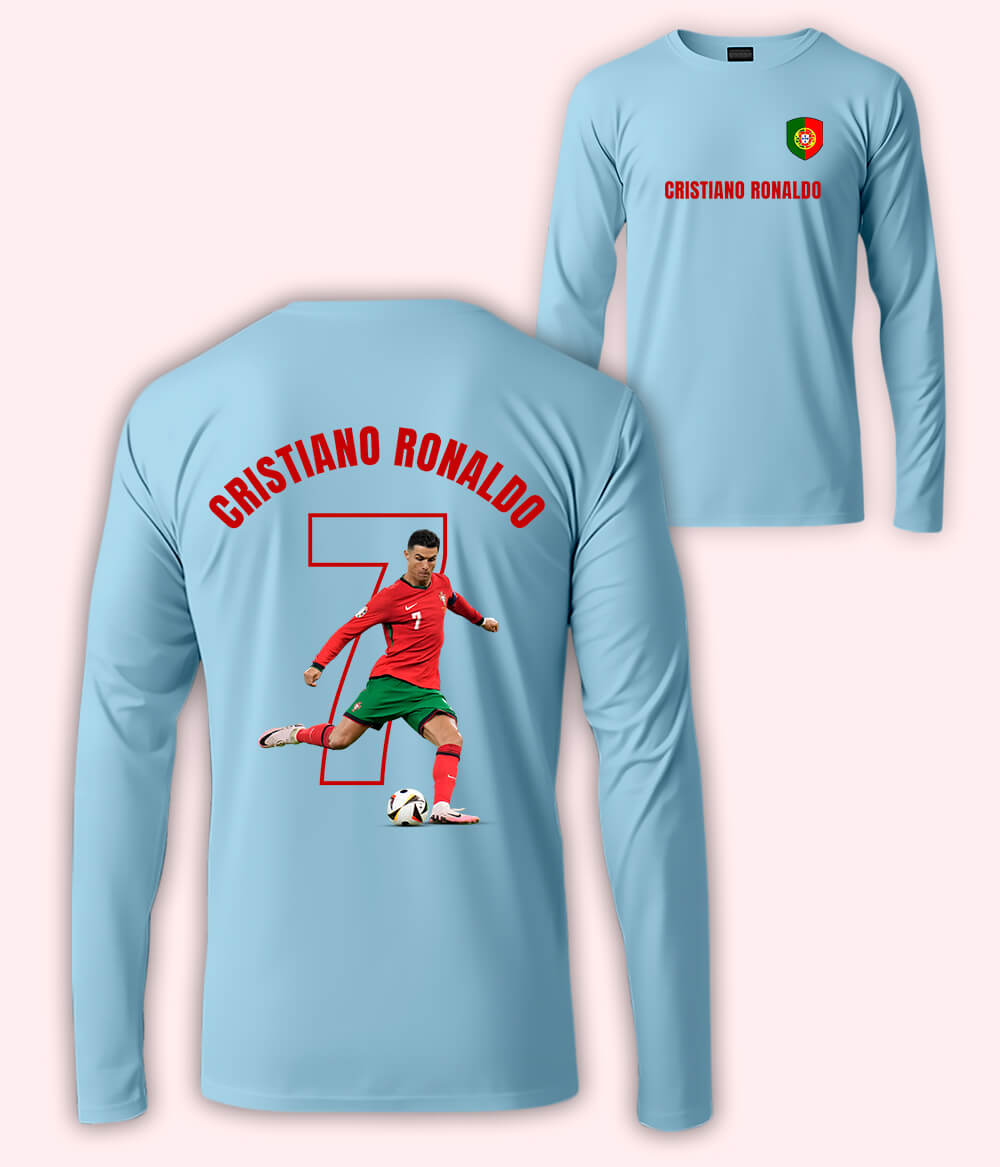 Long Sleeve Cristiano Ronaldo Portugal Football T-Shirt 