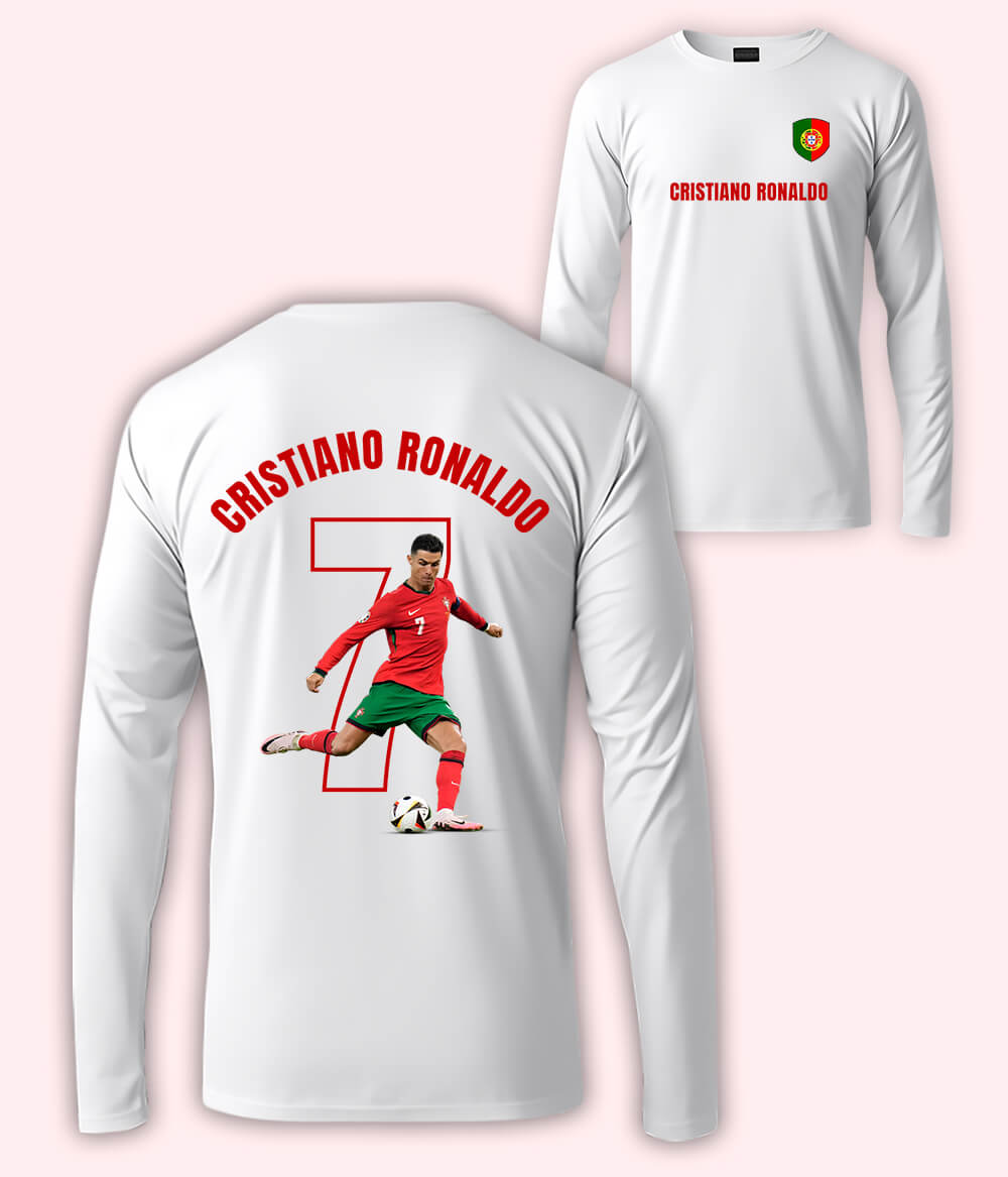 Long Sleeve Cristiano Ronaldo Portugal Football T-Shirt 