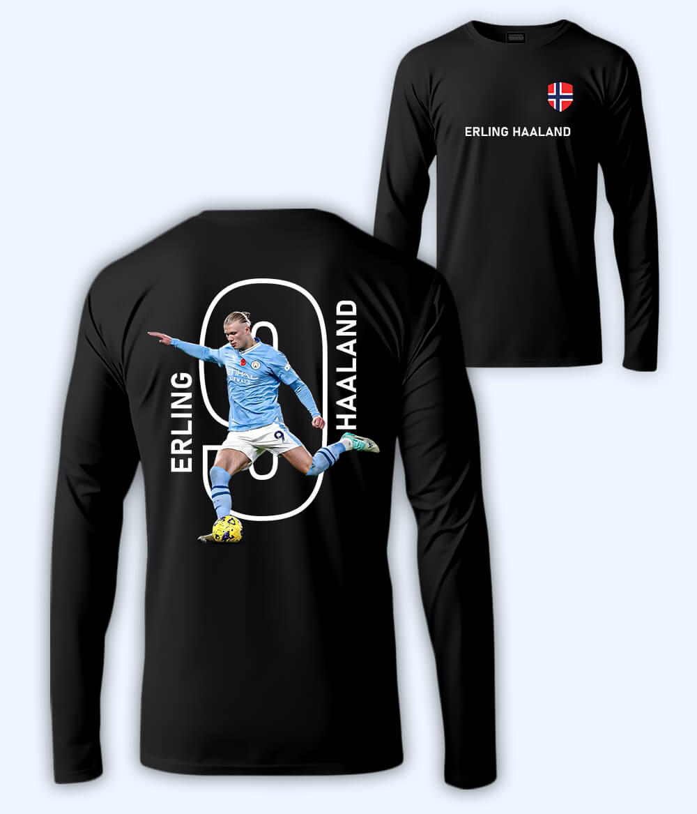 Long Sleeve Erling Haaland Norway Football T-Shirt