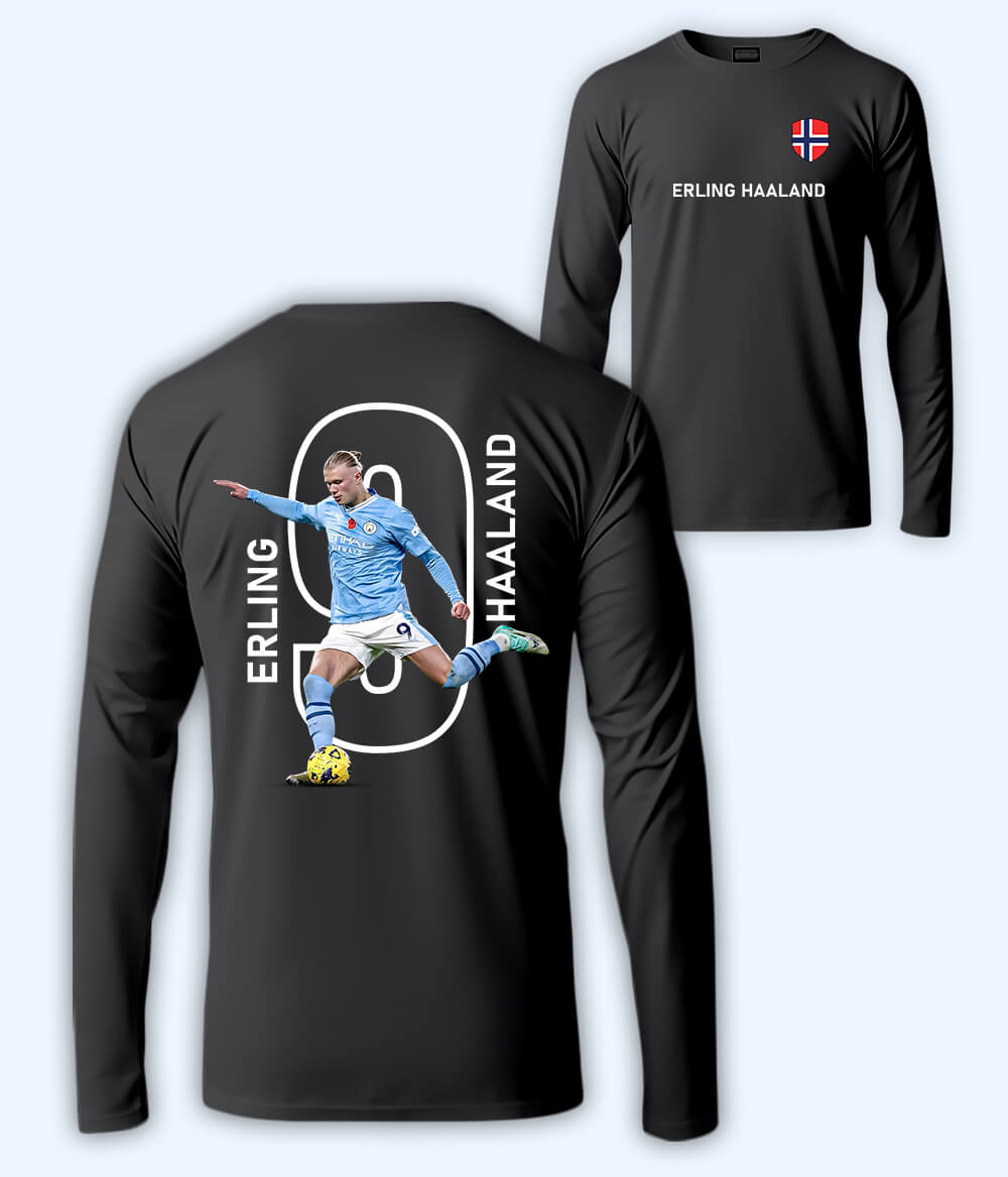 Long Sleeve Erling Haaland Norway Football T-Shirt