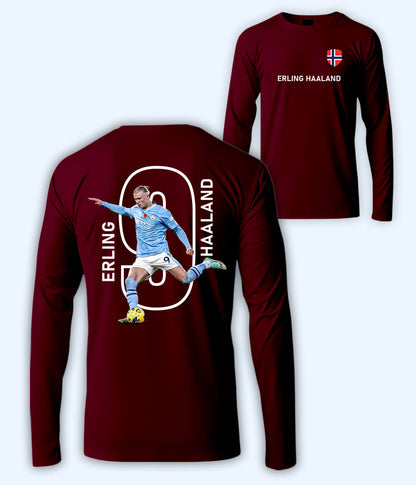 Long Sleeve Erling Haaland Norway Football T-Shirt