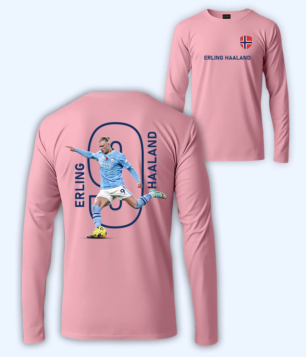 Long Sleeve Erling Haaland Norway Football T-Shirt