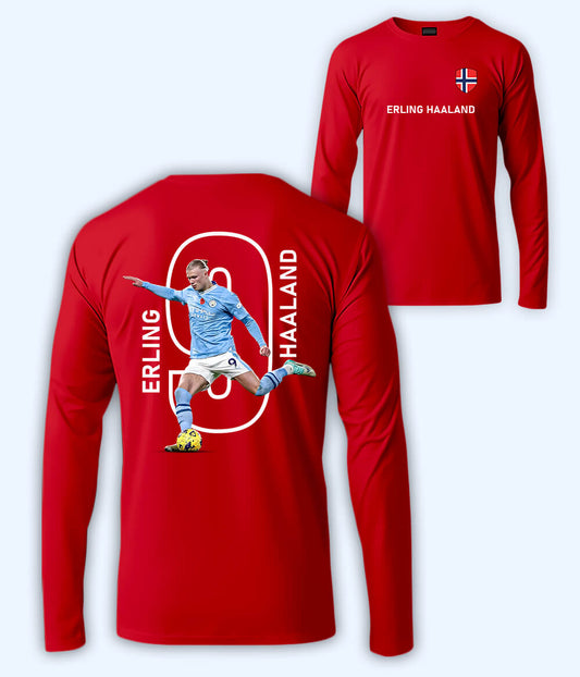 Long Sleeve Erling Haaland Norway Football T-Shirt