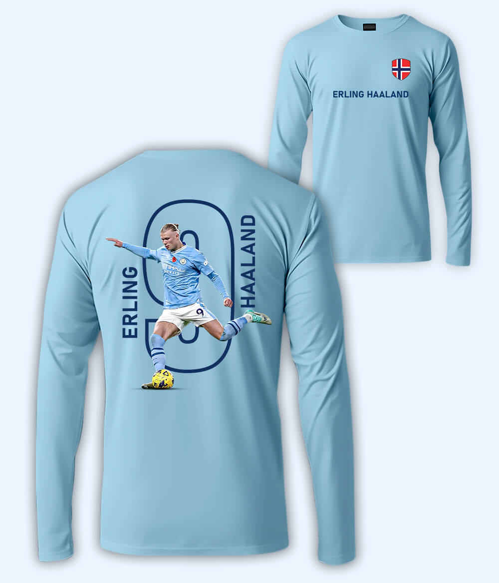 Long Sleeve Erling Haaland Norway Football T-Shirt