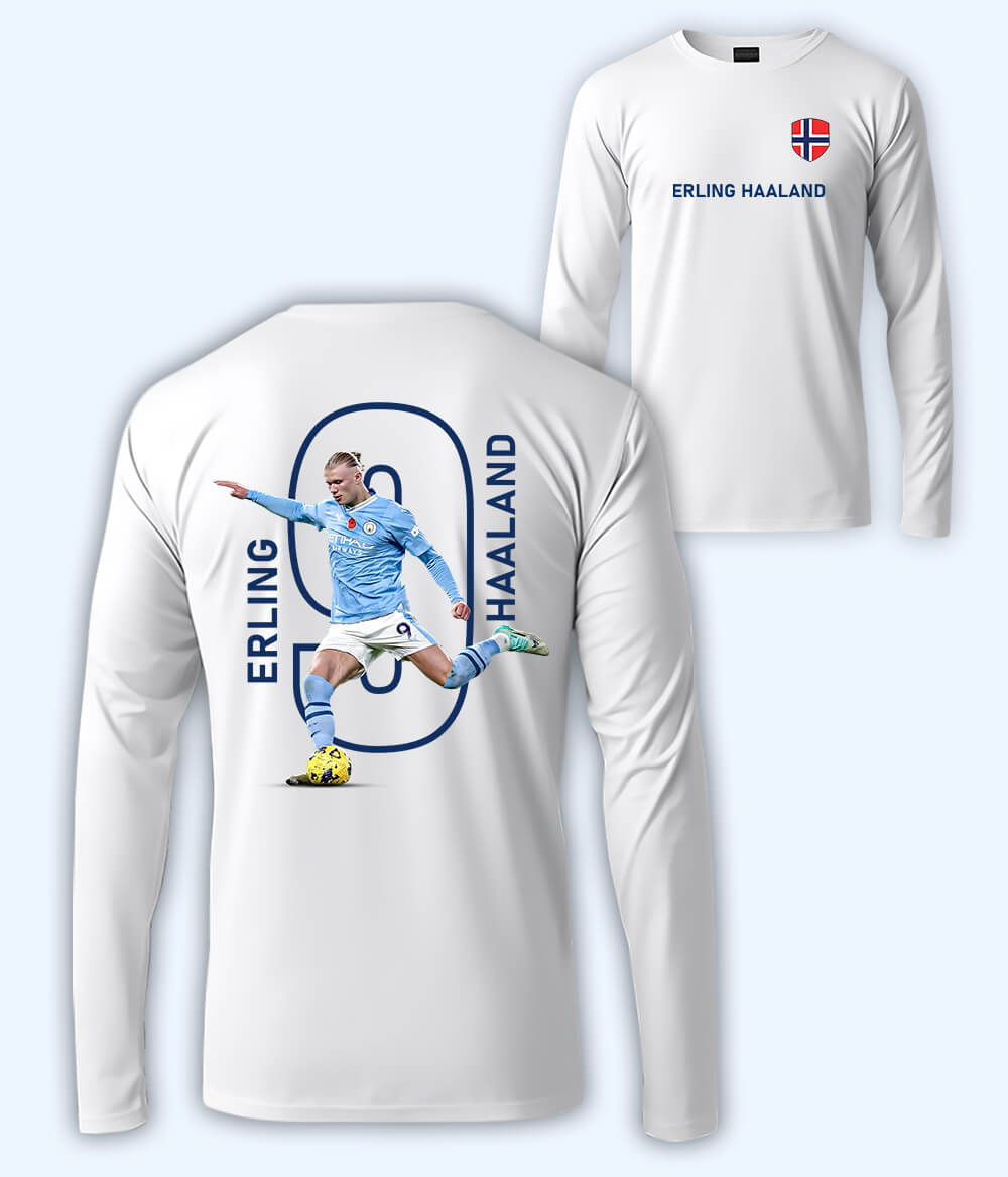 Long Sleeve Erling Haaland Norway Football T-Shirt