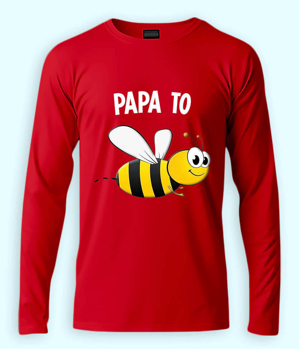 Red Long Sleeve Father T-Shirt