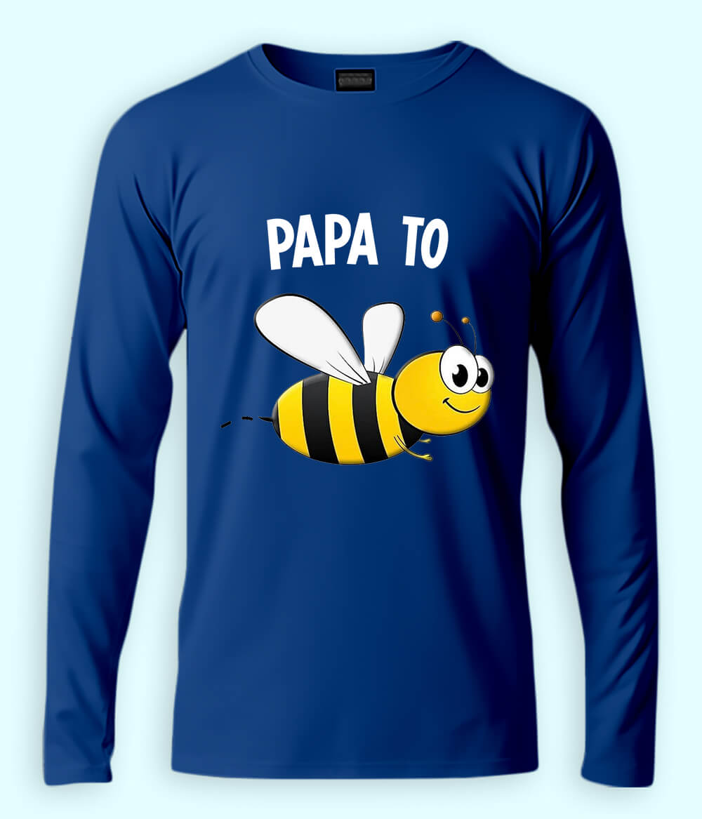 Royal Blue Long Sleeve Father T-Shirt
