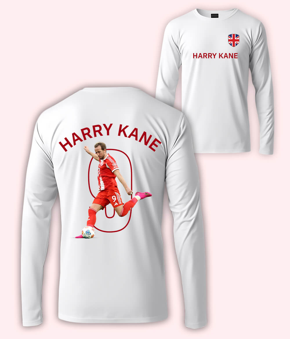 Long Sleeve Harry Kane England Football T-Shirt