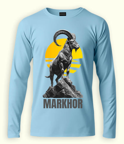 Long Sleeve Markhor Artwork Baseball  T-Shirt