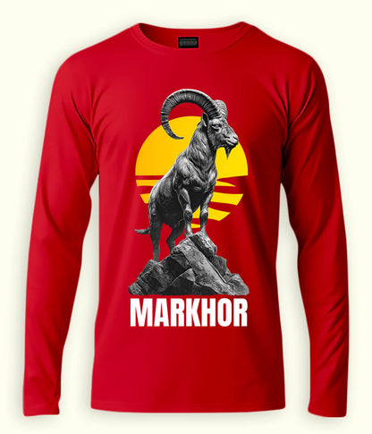 Long Sleeve Markhor Artwork Baseball  T-Shirt