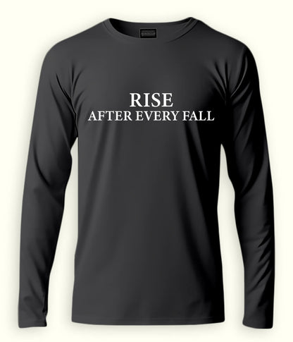 Charcoal Grey Long Sleeve Rise after every Fall T-Shirt (Unisex)