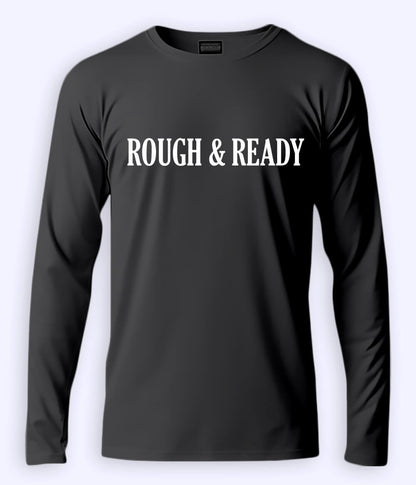 Charcoal Grey Long Sleeve Rough and Ready T-Shirt (Unisex)