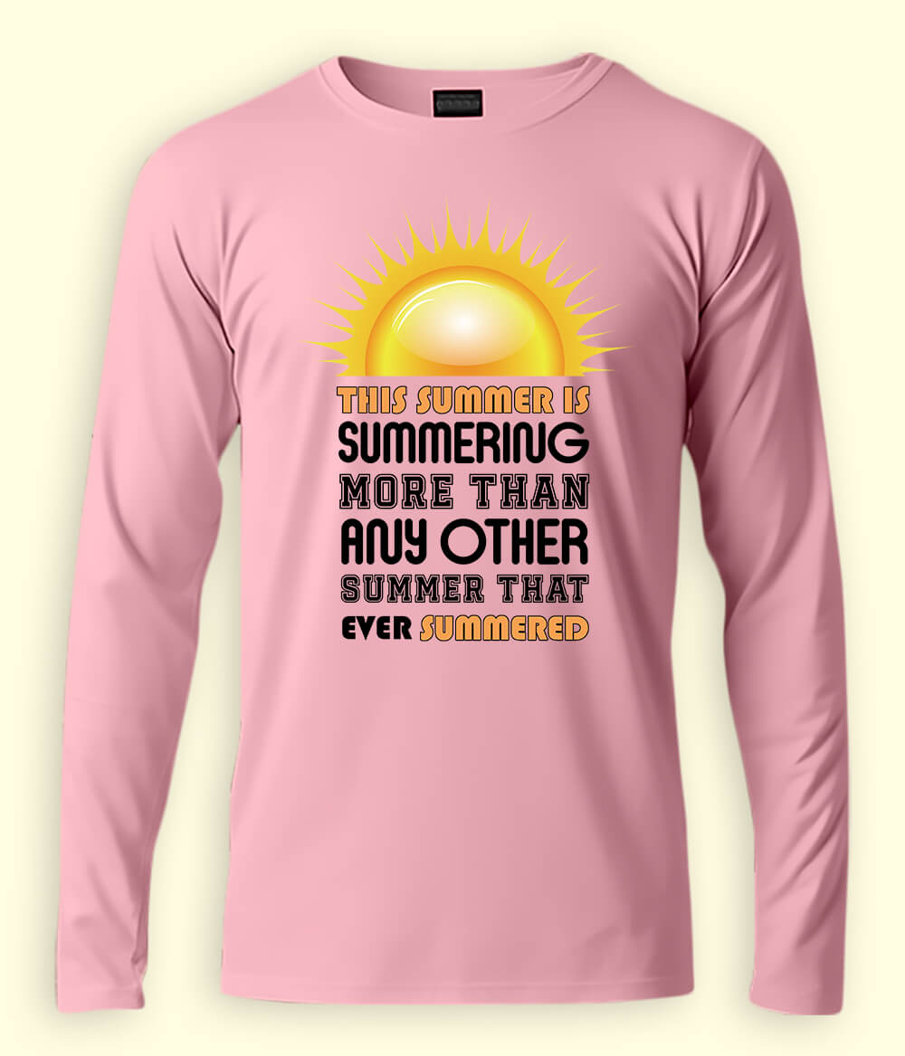 Light Pink Long Sleeve Summer Fun T-Shirt (Unisex)