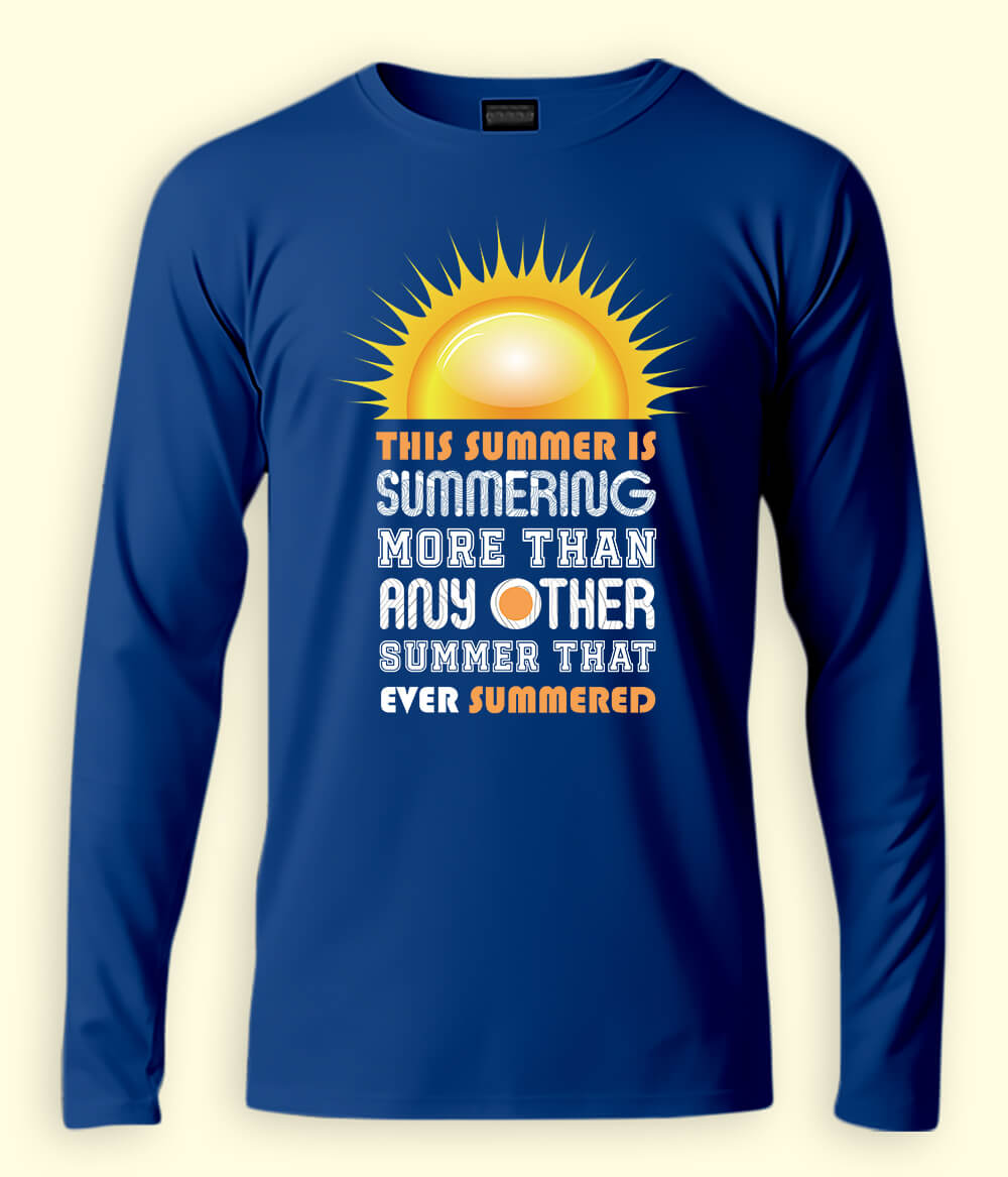 Royal Blue Long Sleeve Summer Fun T-Shirt (Unisex)
