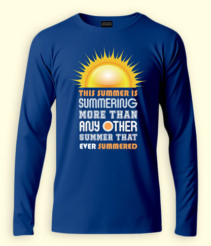 Royal Blue Long Sleeve Summer Fun T-Shirt (Unisex)