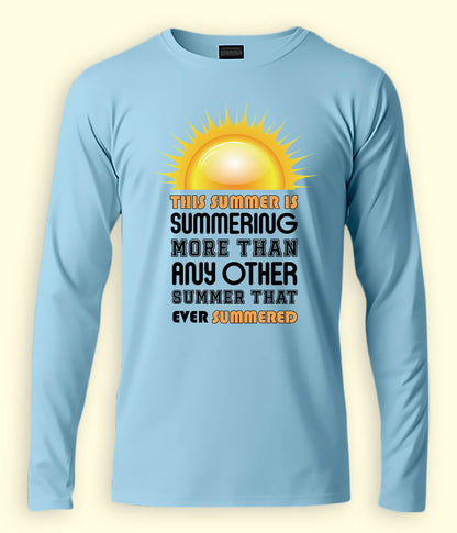 Sky Blue Long Sleeve Summer Fun T-Shirt (Unisex)