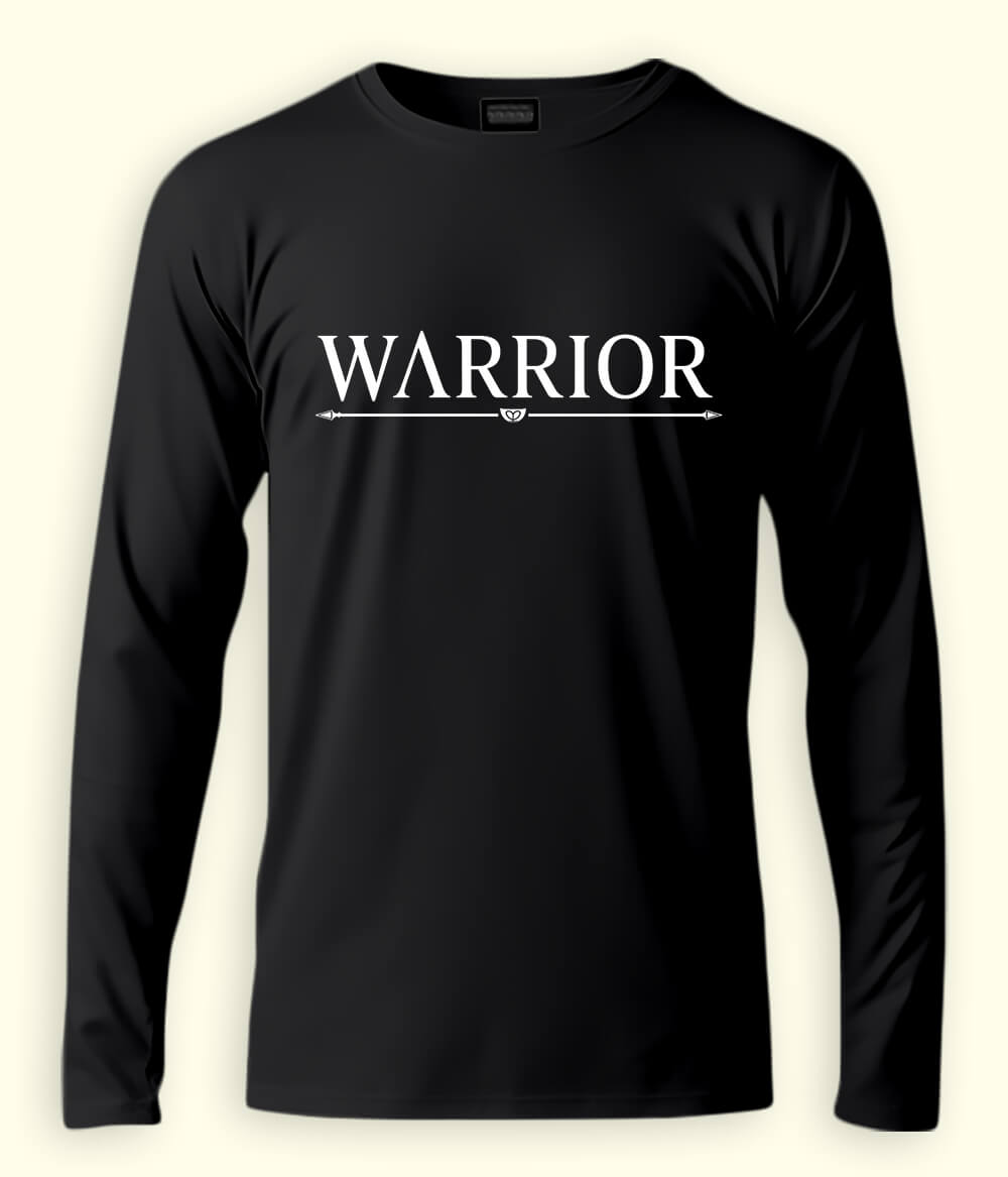 Black Long Sleeve Warrior T-Shirt (Unisex)