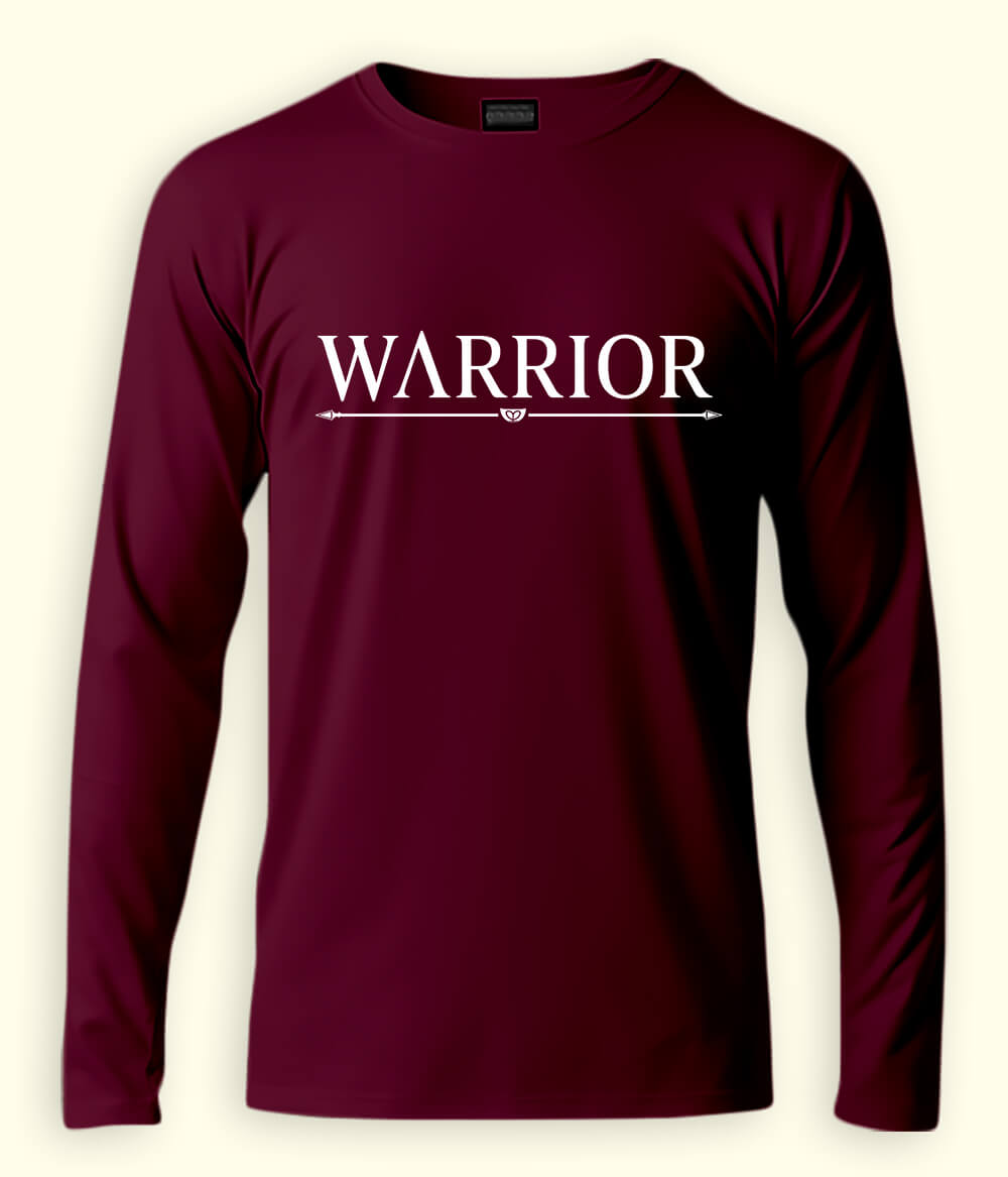 Maroon Long Sleeve Warrior T-Shirt (Unisex)
