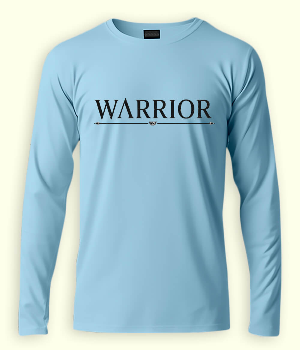 Sky Blue Long Sleeve Warrior T-Shirt (Unisex)