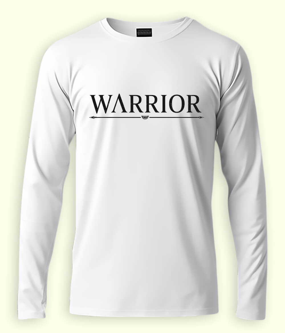 White Long Sleeve Warrior T-Shirt (Unisex)
