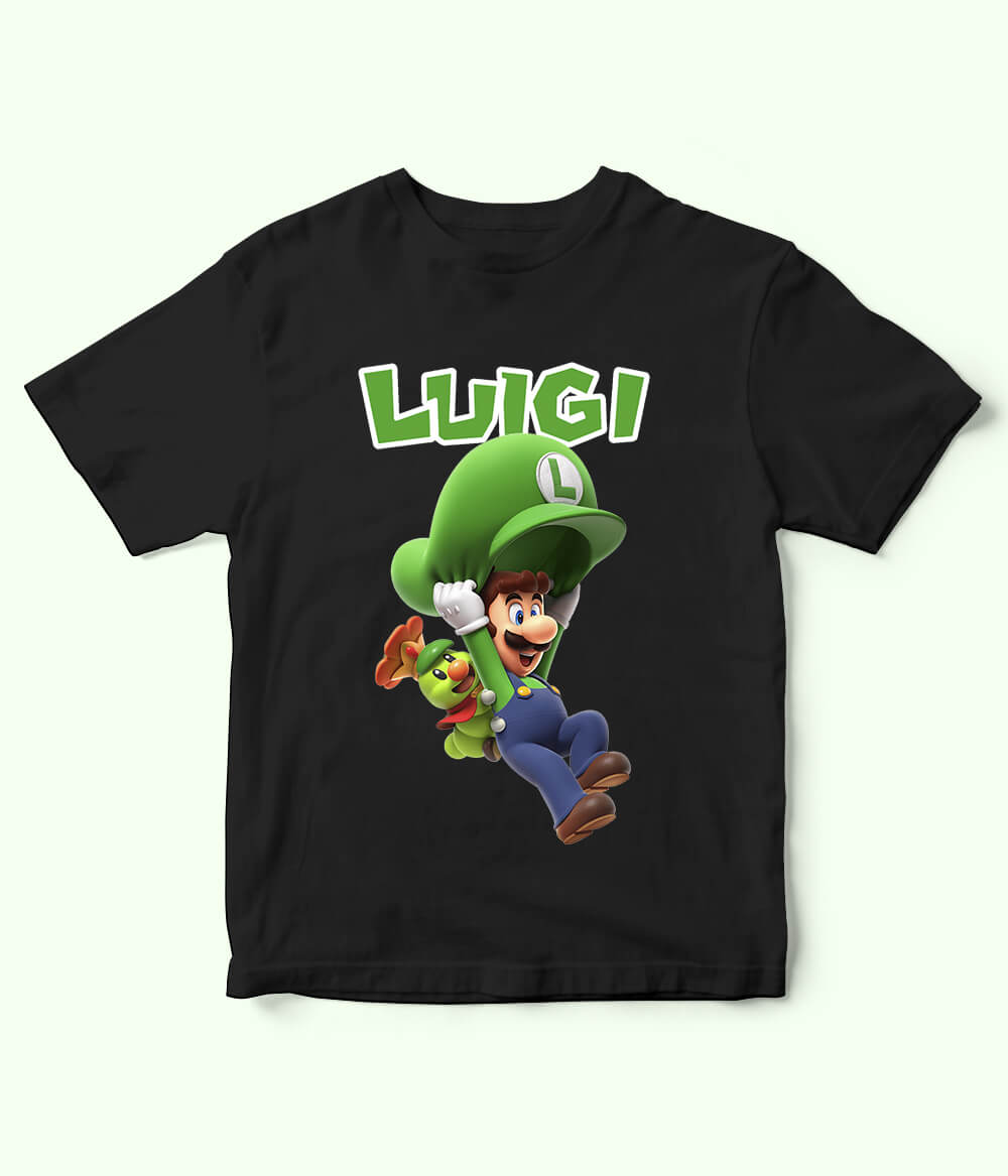 Luigi Black Shirt for Kids
