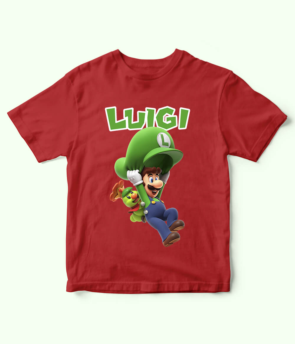 Luigi Red Shirt for Kids