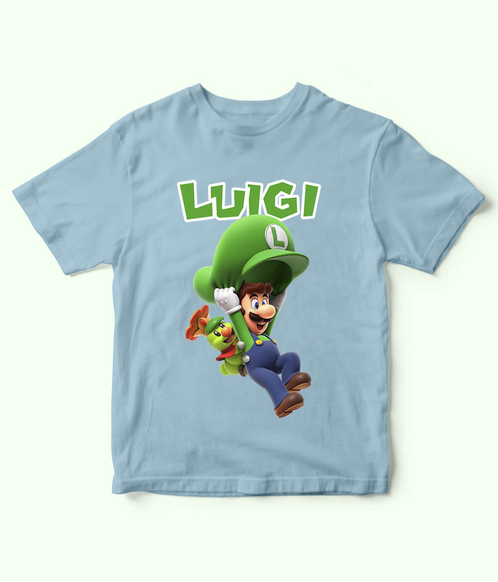 Luigi Sky Blue Shirt for Kids