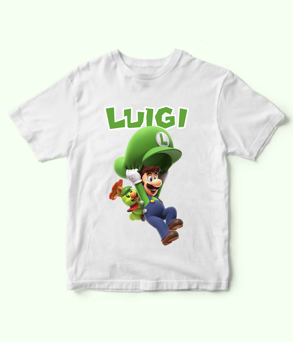 Luigi White Shirt for Kids