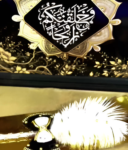 Luxury Acrylic Nikkah Book with Pen and Box Black Set