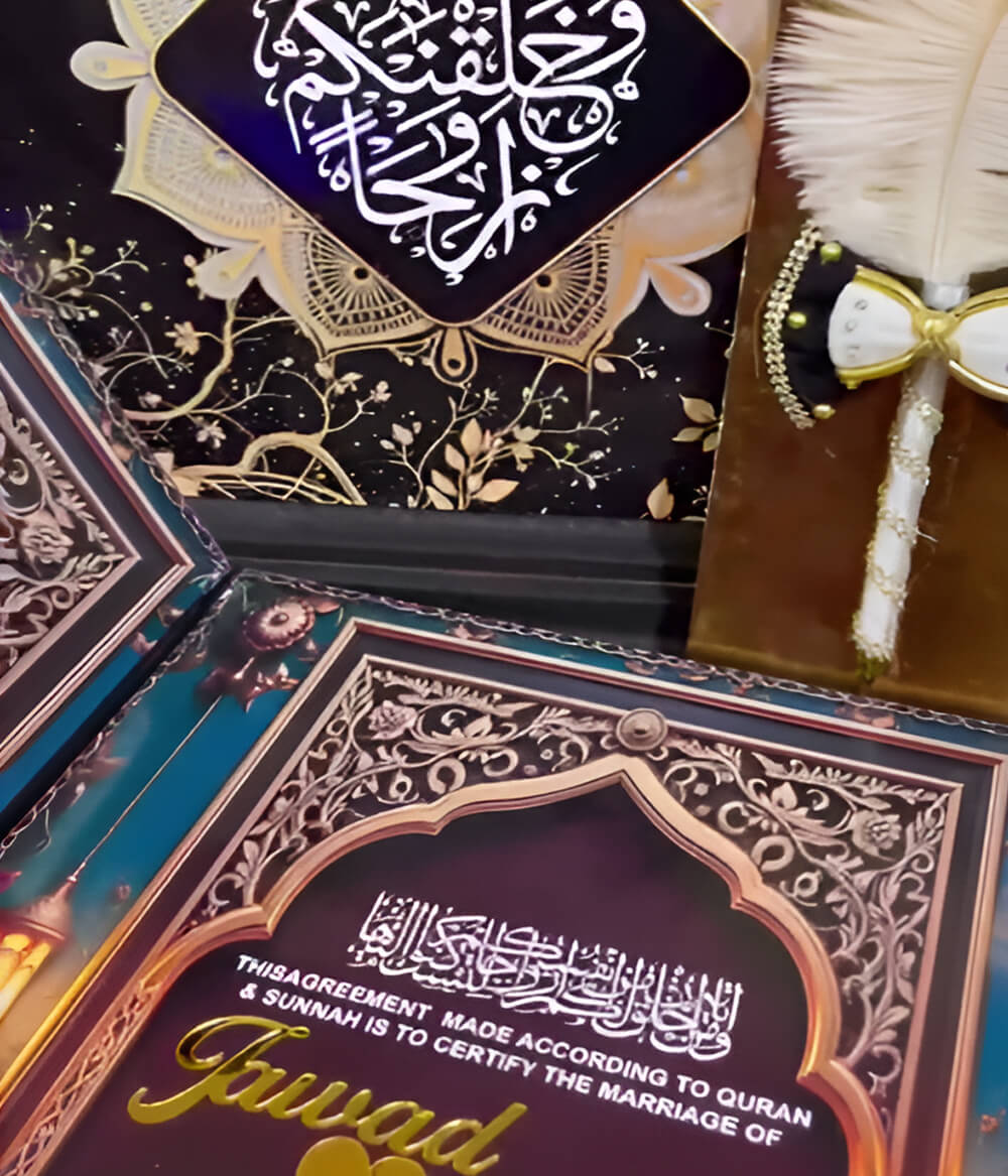 Luxury Acrylic Nikkah Book with Pen and Box Set