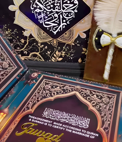 Luxury Acrylic Nikkah Book with Pen and Box Set