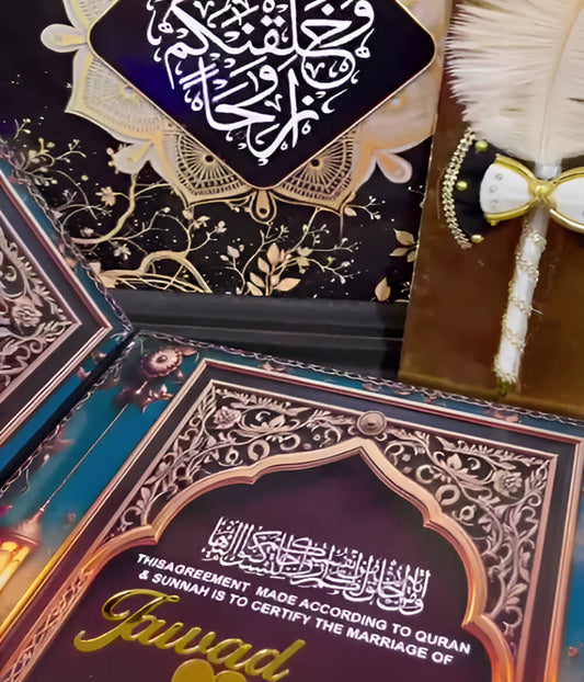 Luxury Acrylic Nikkah Book with Pen and Box Set