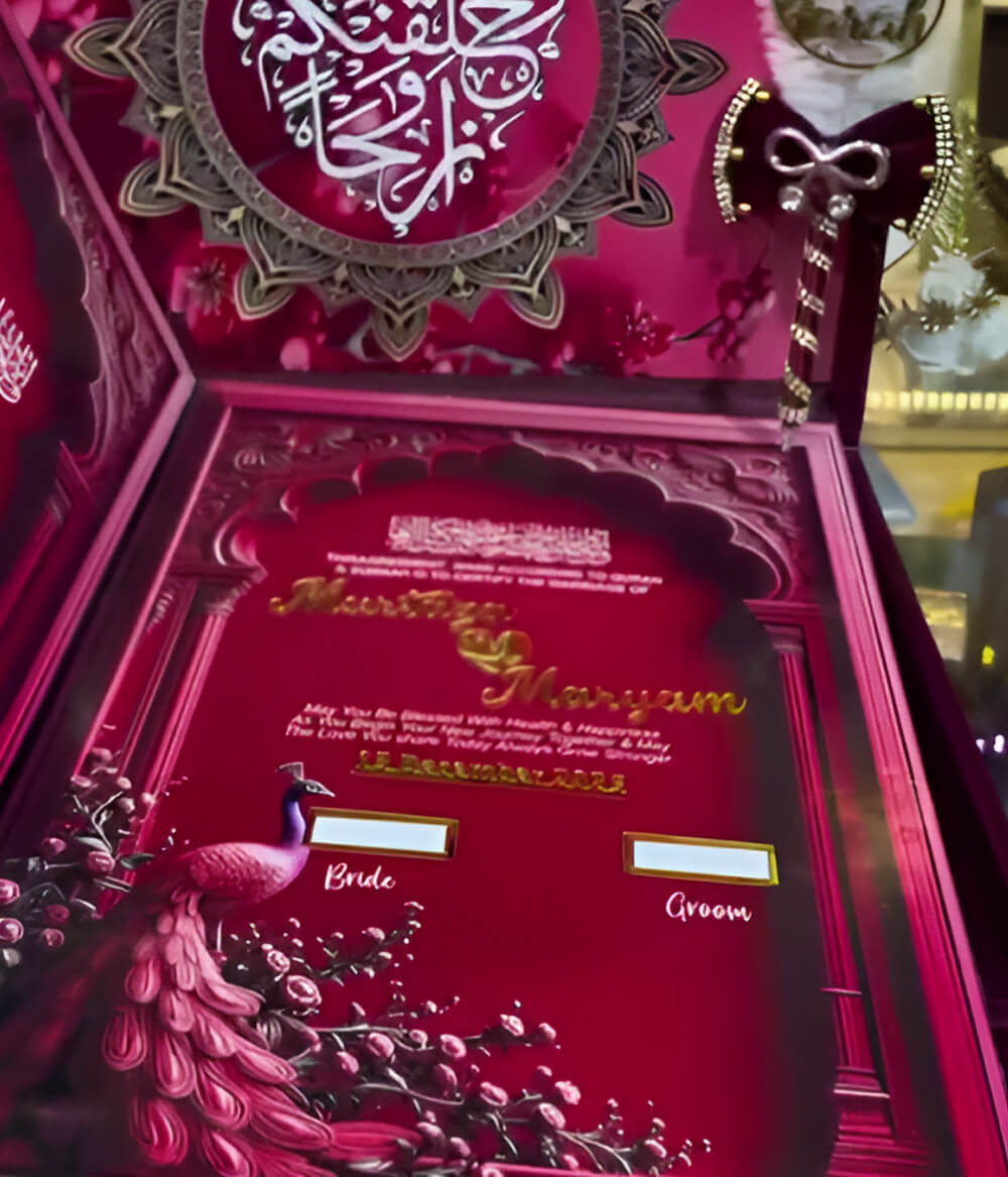 Luxury Acrylic Nikkah Book with Pen and Box Set