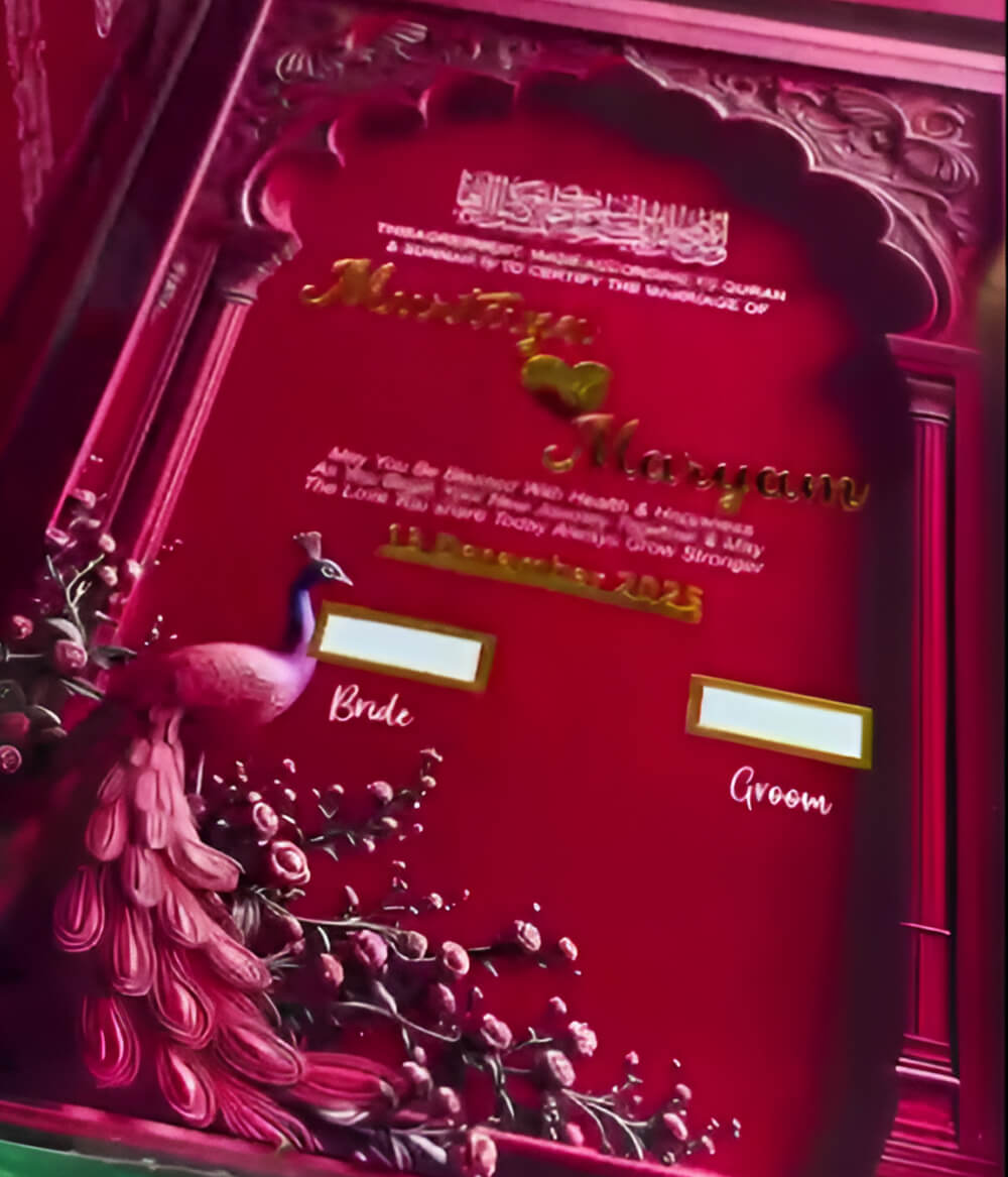 Luxury Acrylic Nikkah Book with Pen and Box Set