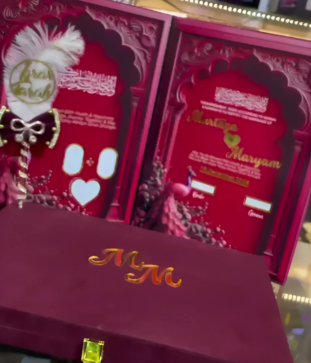 Luxury Acrylic Nikkah Book with Pen and Box Set
