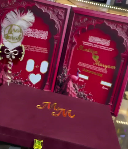 Luxury Acrylic Nikkah Book with Pen and Box Set