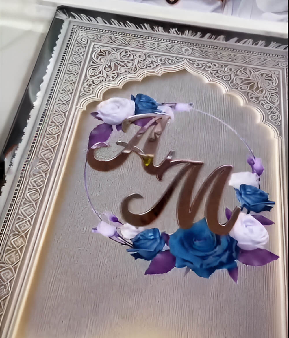 Luxury Acrylic Nikkah Book with Pen and Box Set White